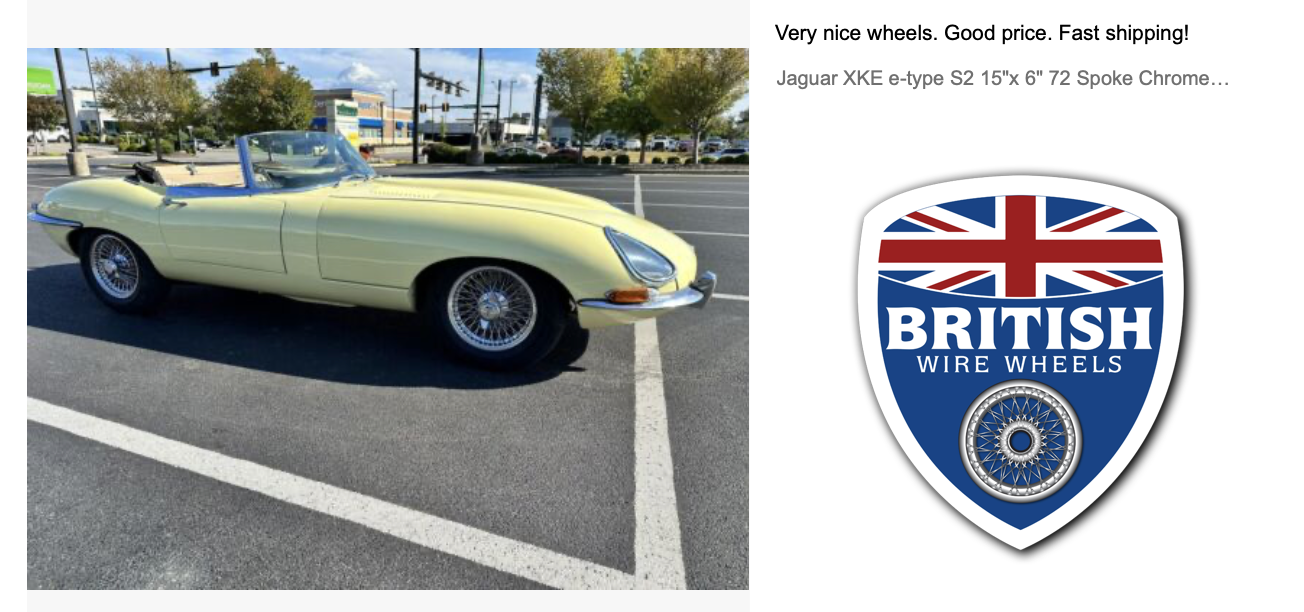 Jaguar xke etype wire wheel flat hub