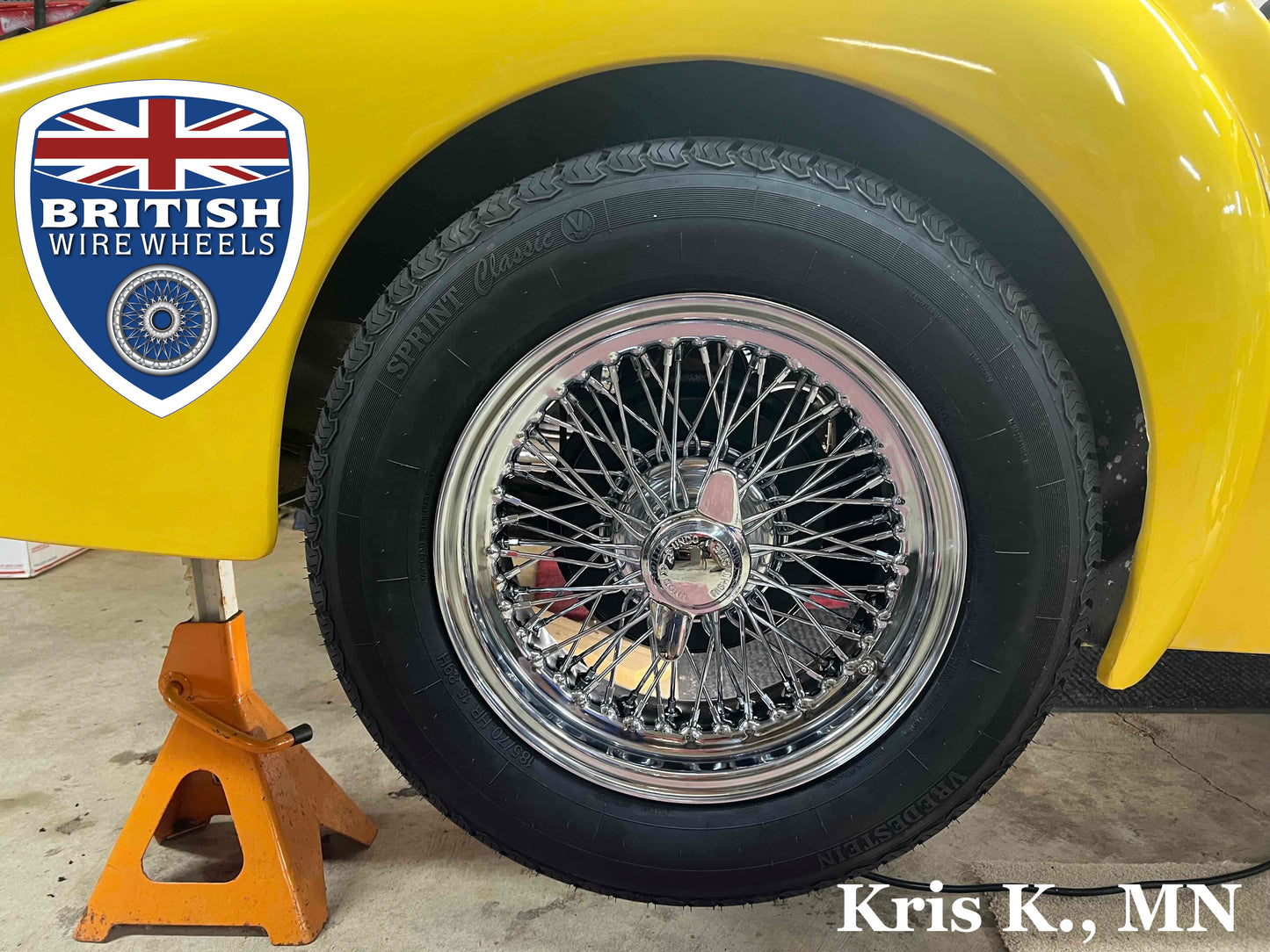 15x5.5 Center Lace Tubeless - Triumph / MGA / MGB / Austin Healey MWS