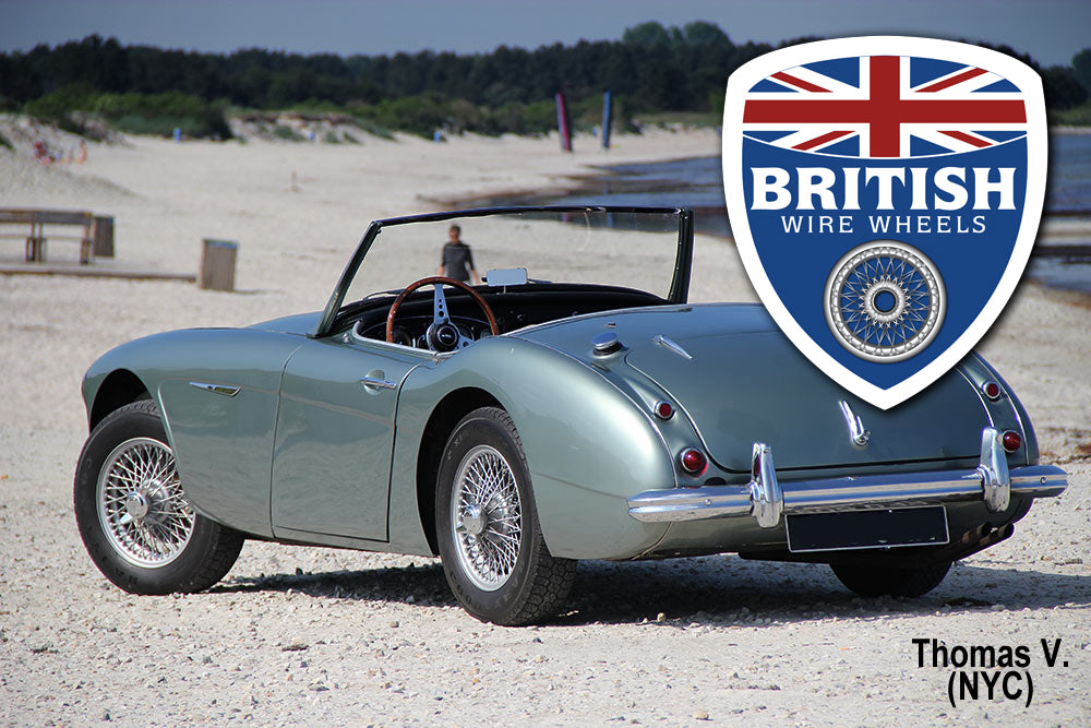 Moss Motors Dayton Dunlop MWS Austin Healey 15x4.5 60 Spoke Painted TUBELESS British Wire Wheels