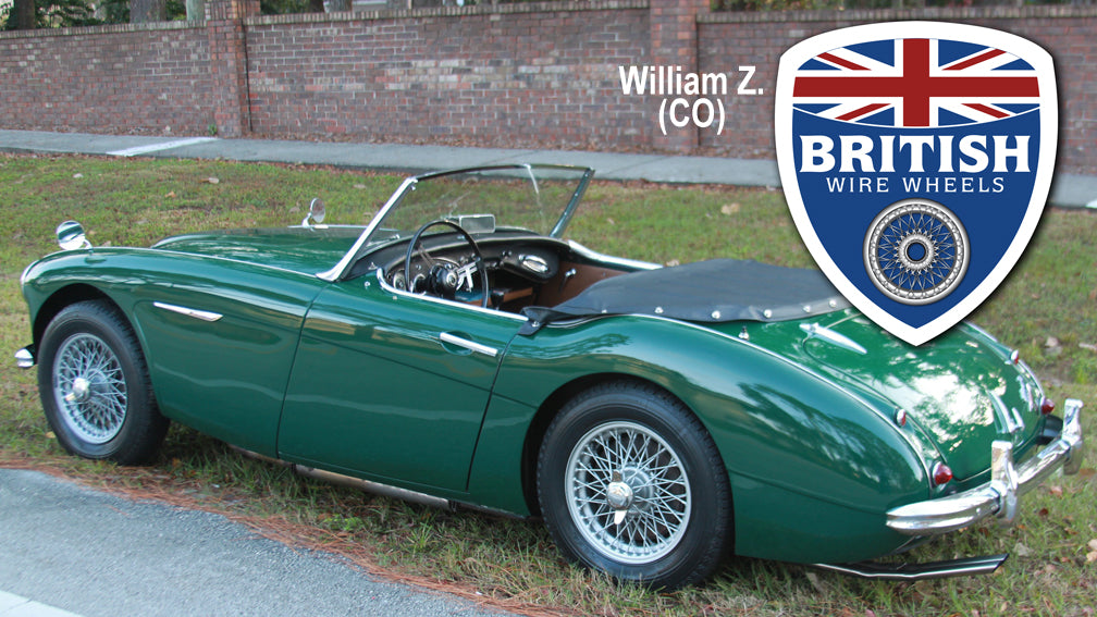 Moss Motors Dayton Dunlop MWS Austin Healey 15x4.5 60 Spoke painted TUBELESS British Wire Wheels