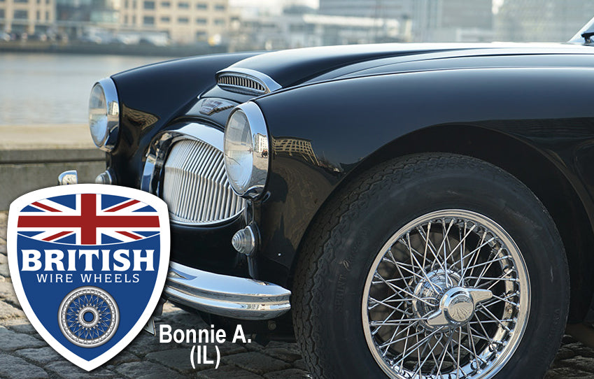 Moss Motors Dayton Dunlop MWS Austin Healey 15x4.5 60 Spoke Chrome TUBELESS British Wire Wheels