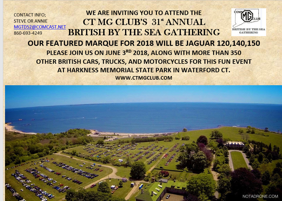 2018 British By the Sea Car Show - June 3rd, Waterford, CT