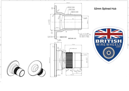 Undrilled 52mm Splined Hubs (Type 52)