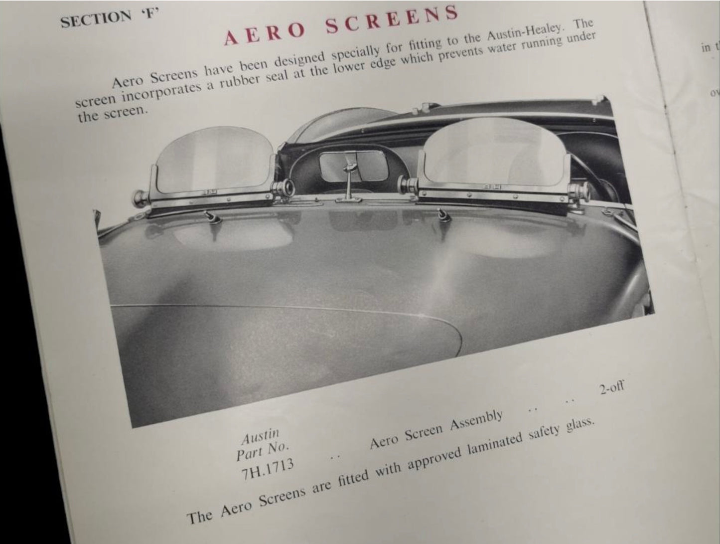 Aeroscreen - "AH" Type (Austin Healey)