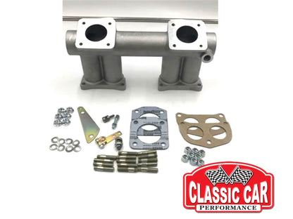 MGA MGB - Crossflow Intake Manifold and Linkage - SU Carbs