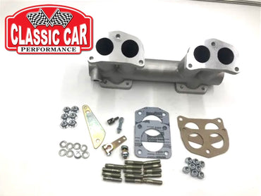 MGA MGB - Crossflow Intake Manifold and Linkage - SU Carbs