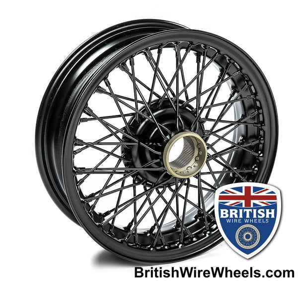 Dayton Dunlop MWS Austin Healey MG Morgan Triumph 15x4.5 60 Spoke Black TUBELESS British Wire Wheels