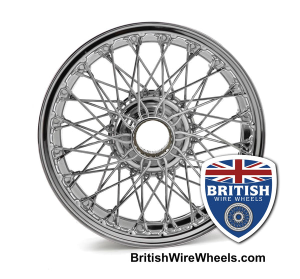 Dayton Dunlop MWS Austin Healey MG Morgan Triumph 15x4.5 60 Spoke Chrome TUBELESS British Wire Wheels