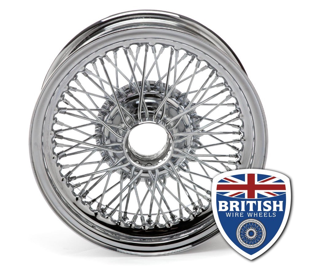 15 x 6.5"  72 Spoke - Curly Hub - Center Lace - Jaguar XKE