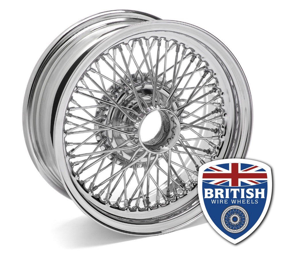15 x 6.5"  72 Spoke - Curly Hub - Center Lace - Jaguar XKE