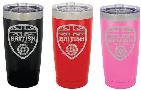 Insulated Travel Mug - 20oz. Stainless Steel Polar Camel Tumbler British Wire Wheels