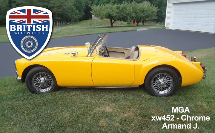 Moss Motors Dayton Dunlop MWS MG MGA 15x4.5 60 Spoke Chrome TUBELESS British Wire Wheels