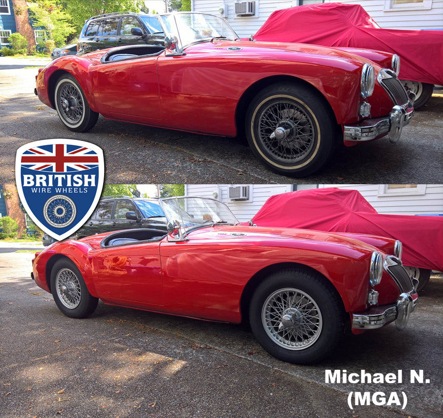 Dayton Dunlop MWS Austin Healey MG Morgan Triumph 15x4.5 60 Spoke Painted TUBELESS British Wire Wheels