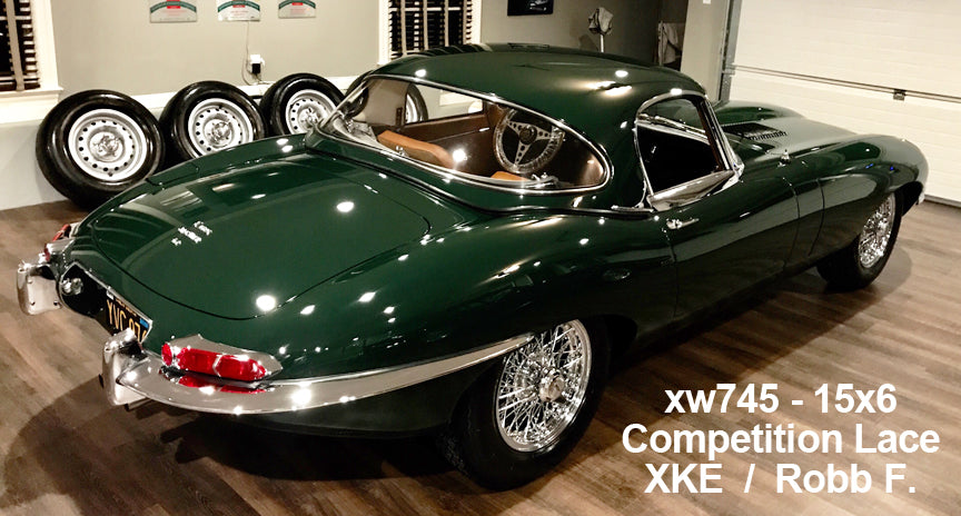 Dayton Dunlop MWS wire wheel Jaguar XKE 15"x 6" 72 Spoke Competition Lace