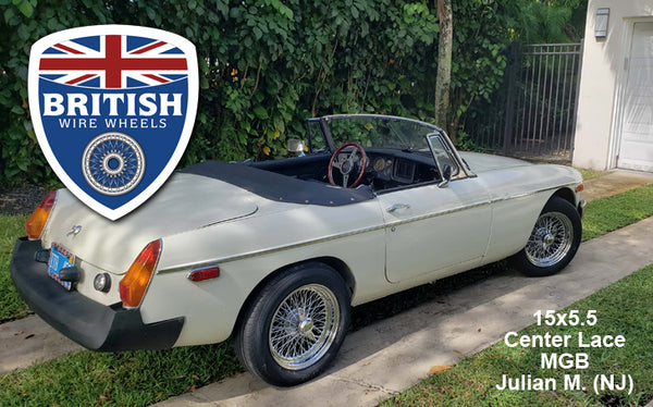 Triumph MGA MGB - 15x5.5 Center Lace 70 Spoke Tubeless