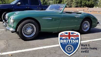 Moss Motors Dayton Dunlop MWS Austin Healey 15x4.5 60 Spoke Chrome TUBELESS British Wire Wheels