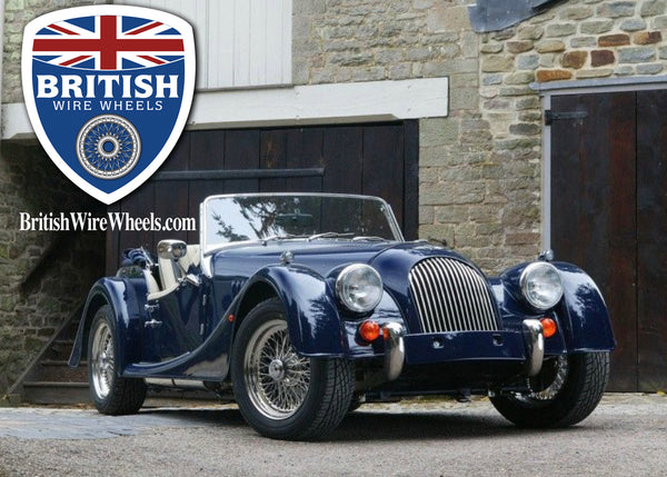 Morgan Plus 4 four center lace wire wheels British wire wheels