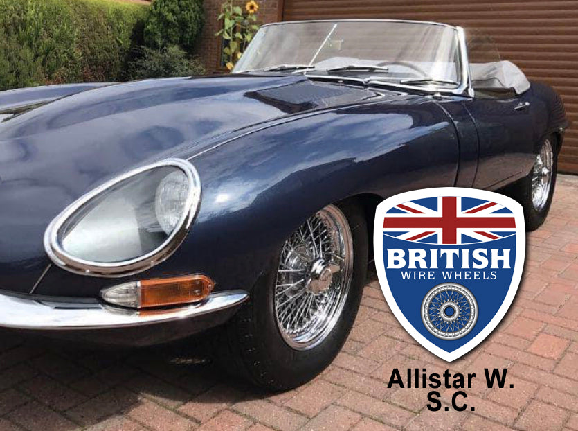 Jaguar xke center lace wire wheel MWS Dayton Dunlop