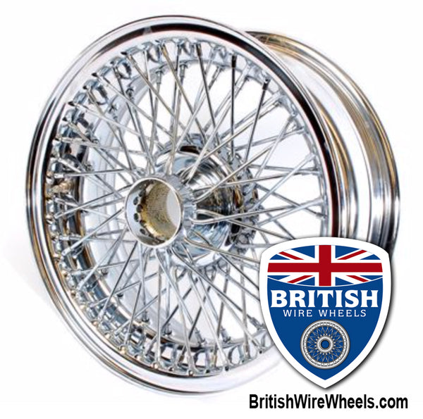 Moss Motors Dayton Dunlop MWS Austin Healey MGC Triumph 15 x 5.5 72 Spoke Chrome Tubeless British Wire Wheels
